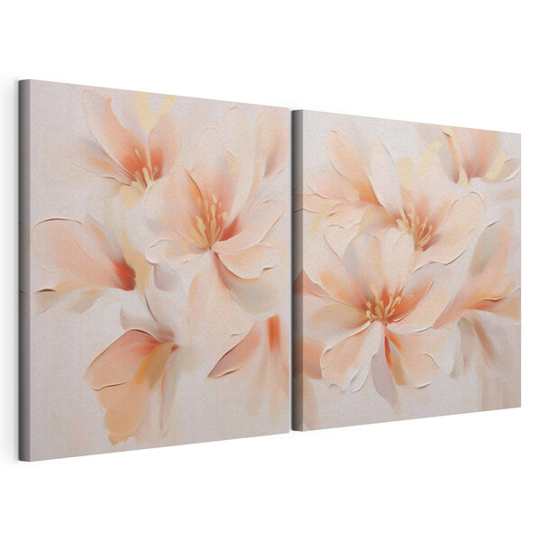 Tablou modular pe pânză Pictură cu flori pe un perete