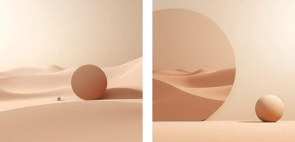 Set of images of a desert