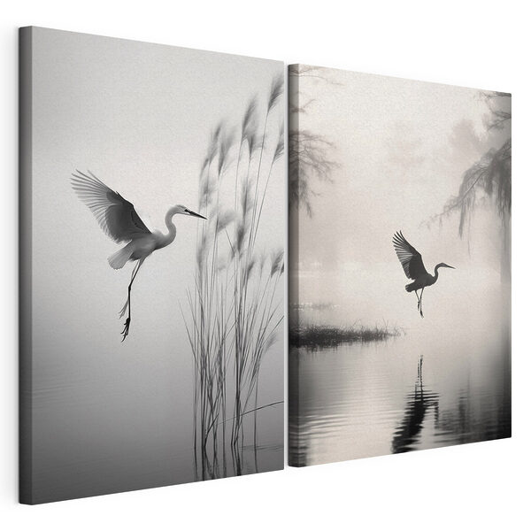 Bird flying over water