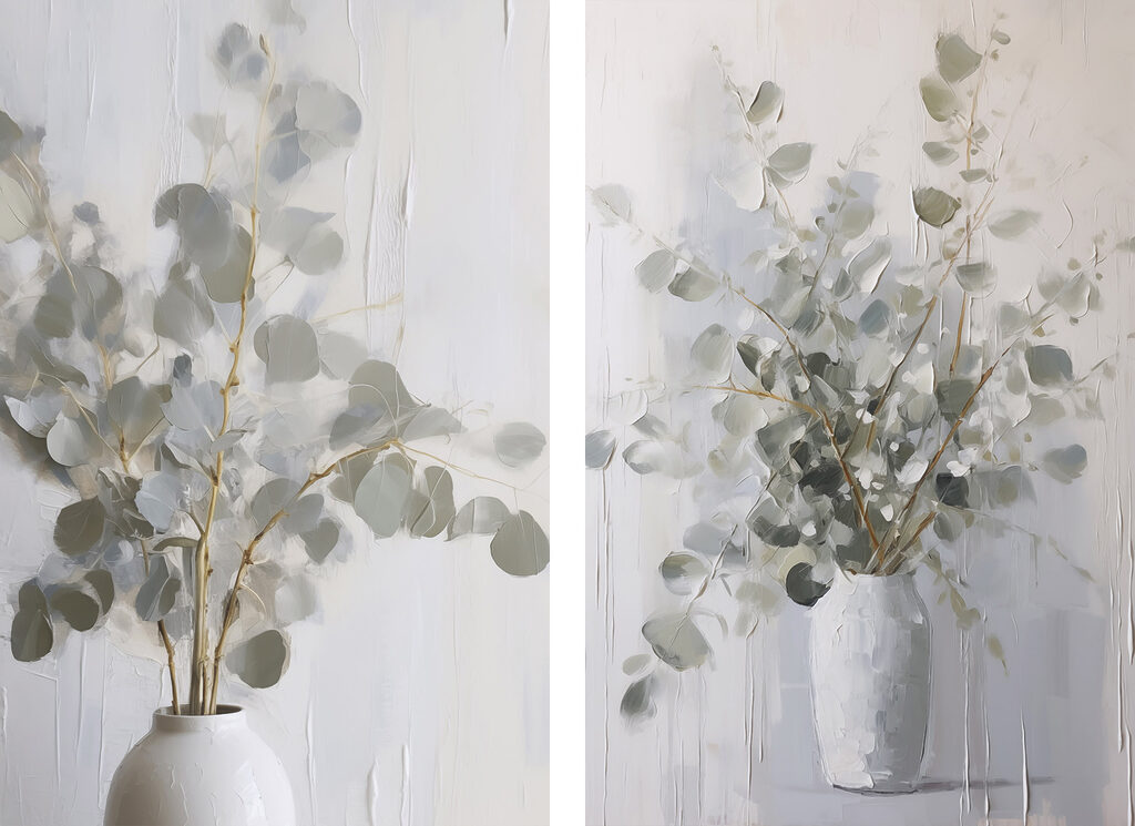 Painting of a plant in a vase