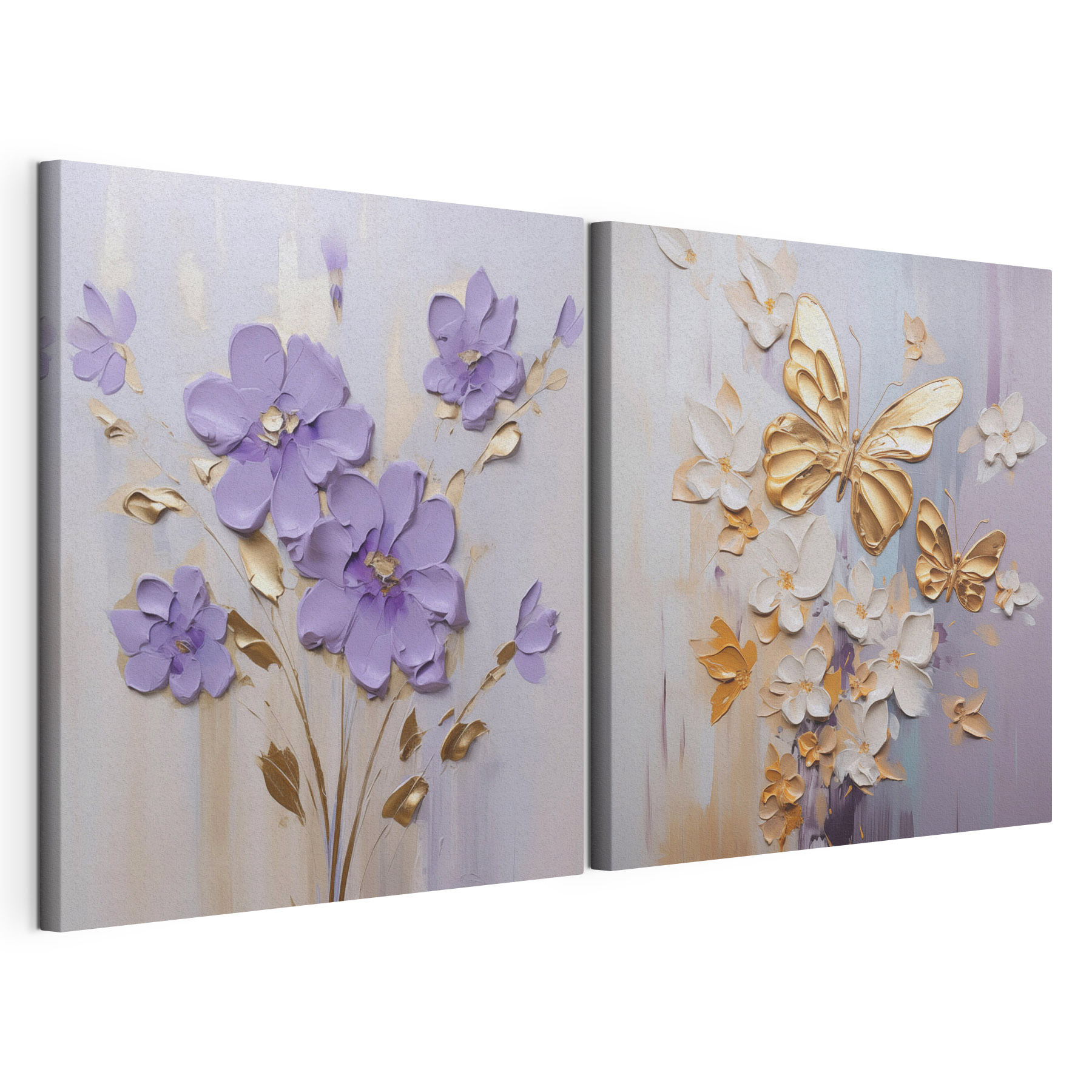 Painting of flowers and butterflies