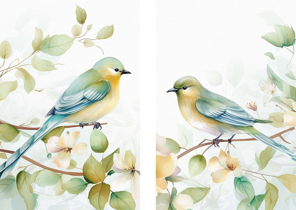Two birds on a branch