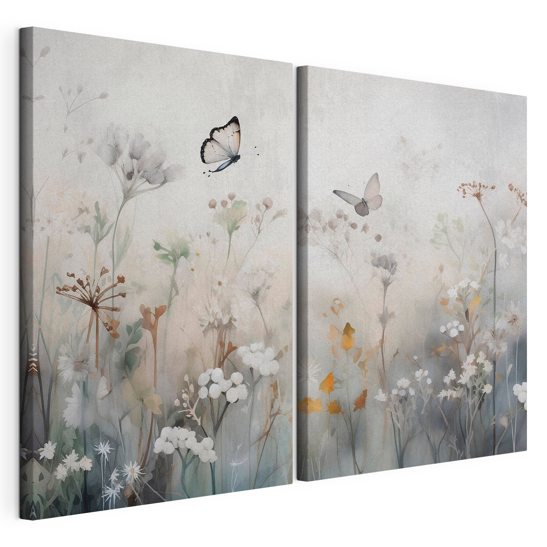 Painting of flowers and butterflies