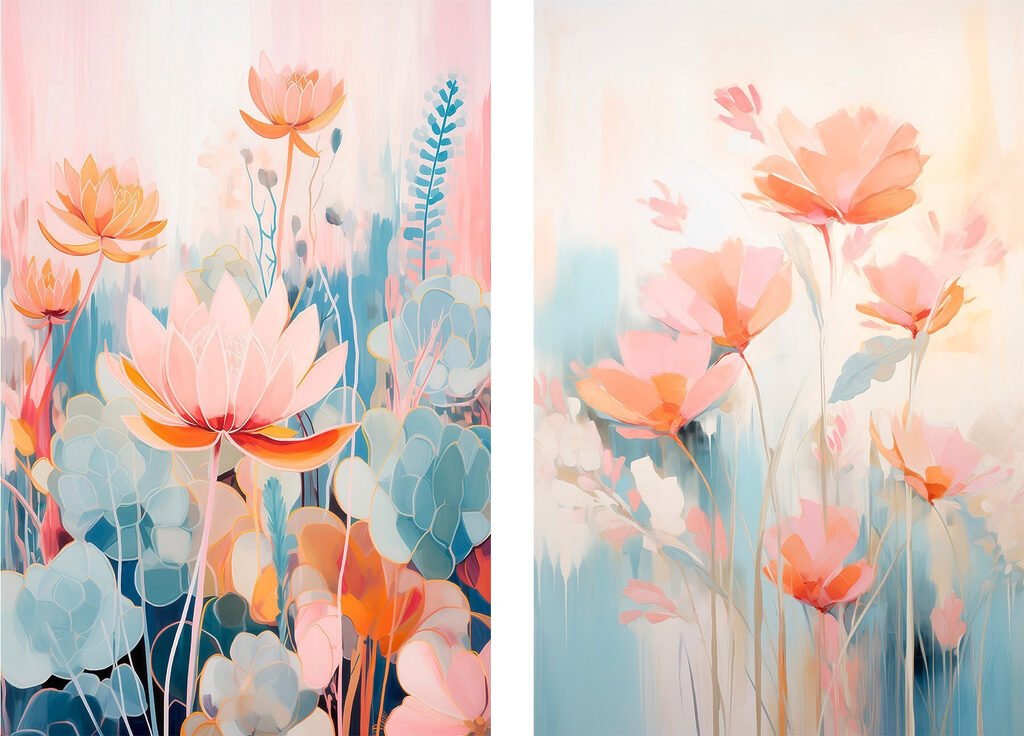 Painting of flowers and plants