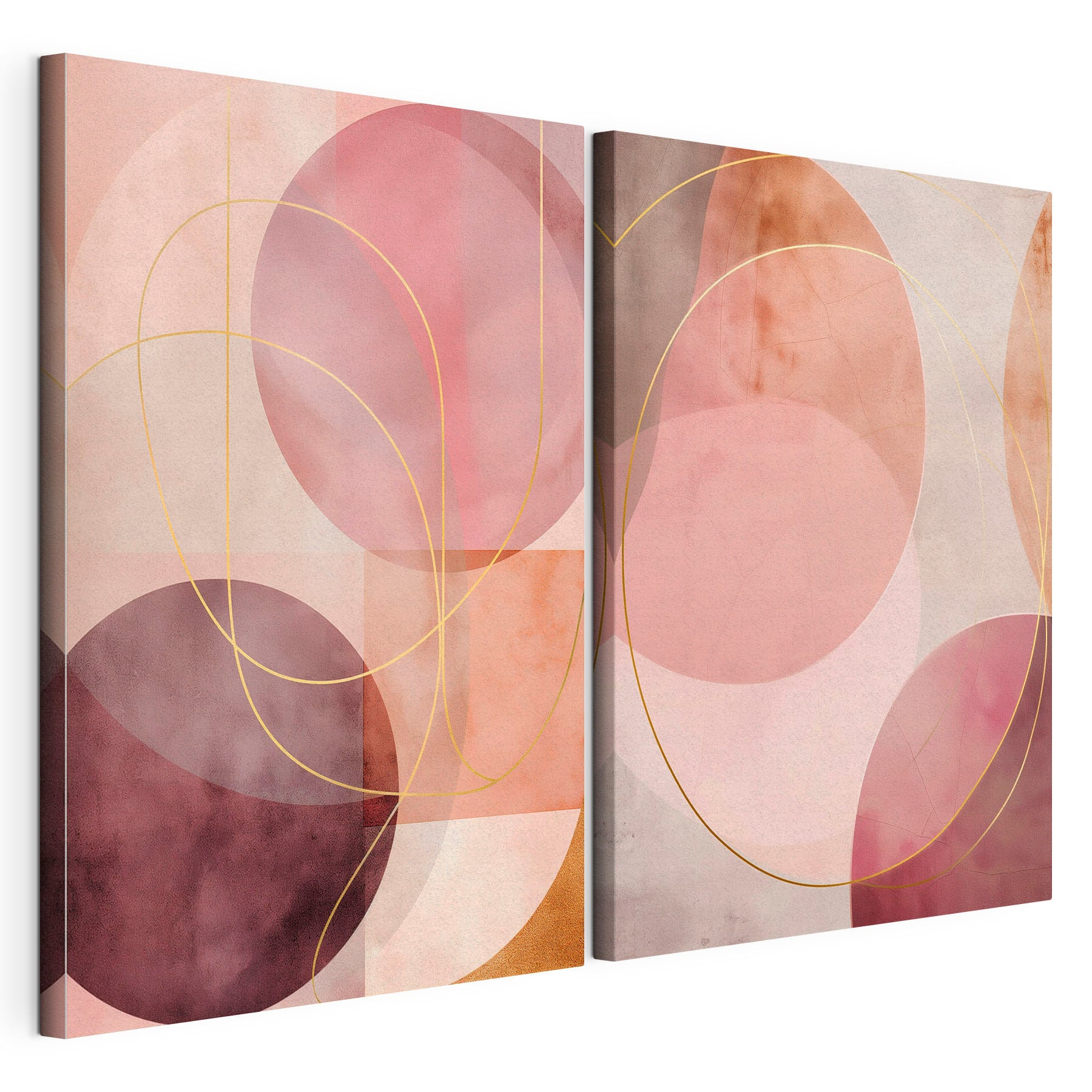 Geometric shapes in warm hues