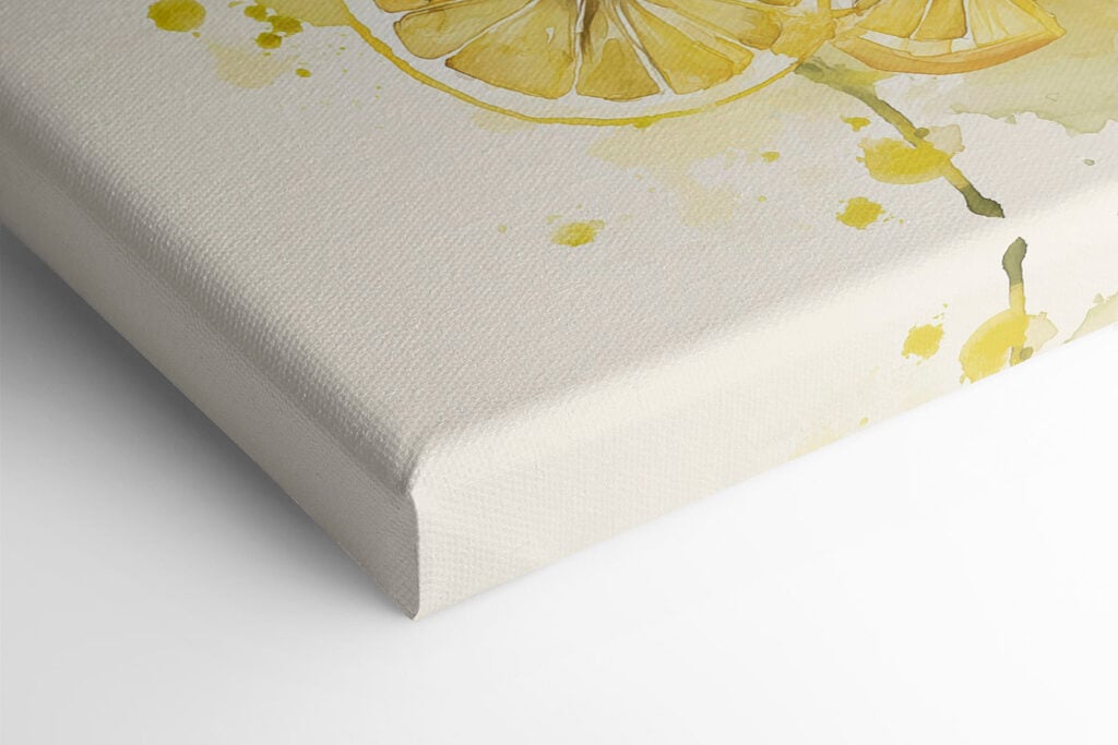 Painting of lemons on a branch