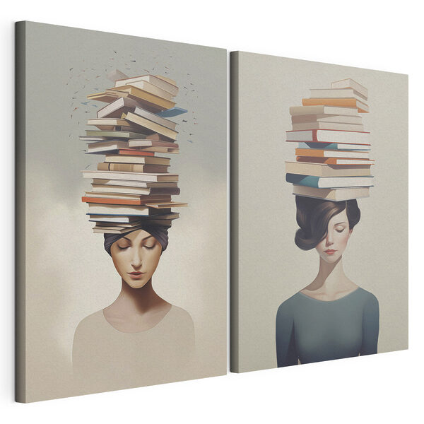 Woman with books on her head