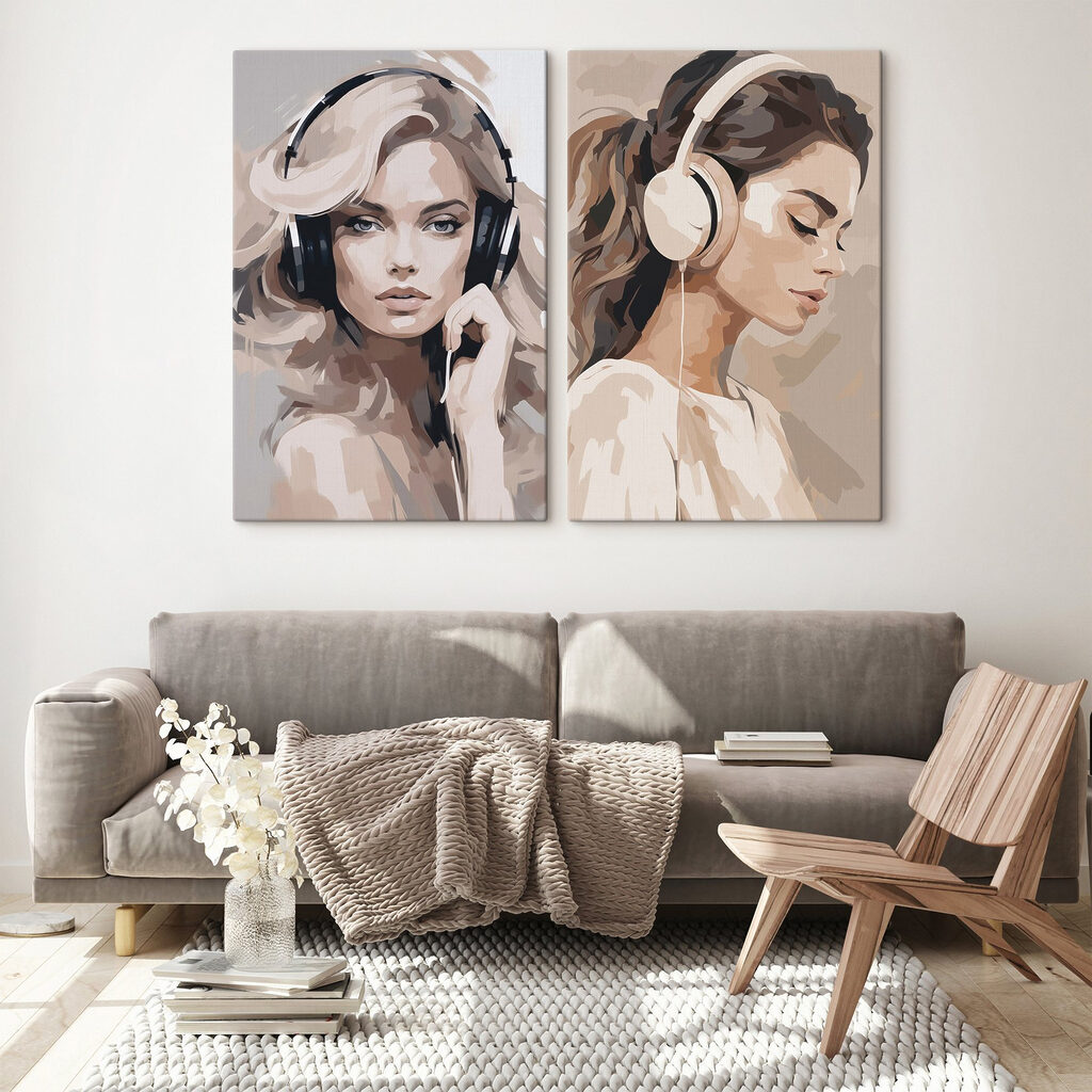 Woman wearing headphones
