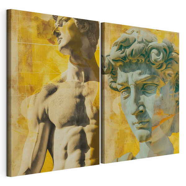 Collage of a statue