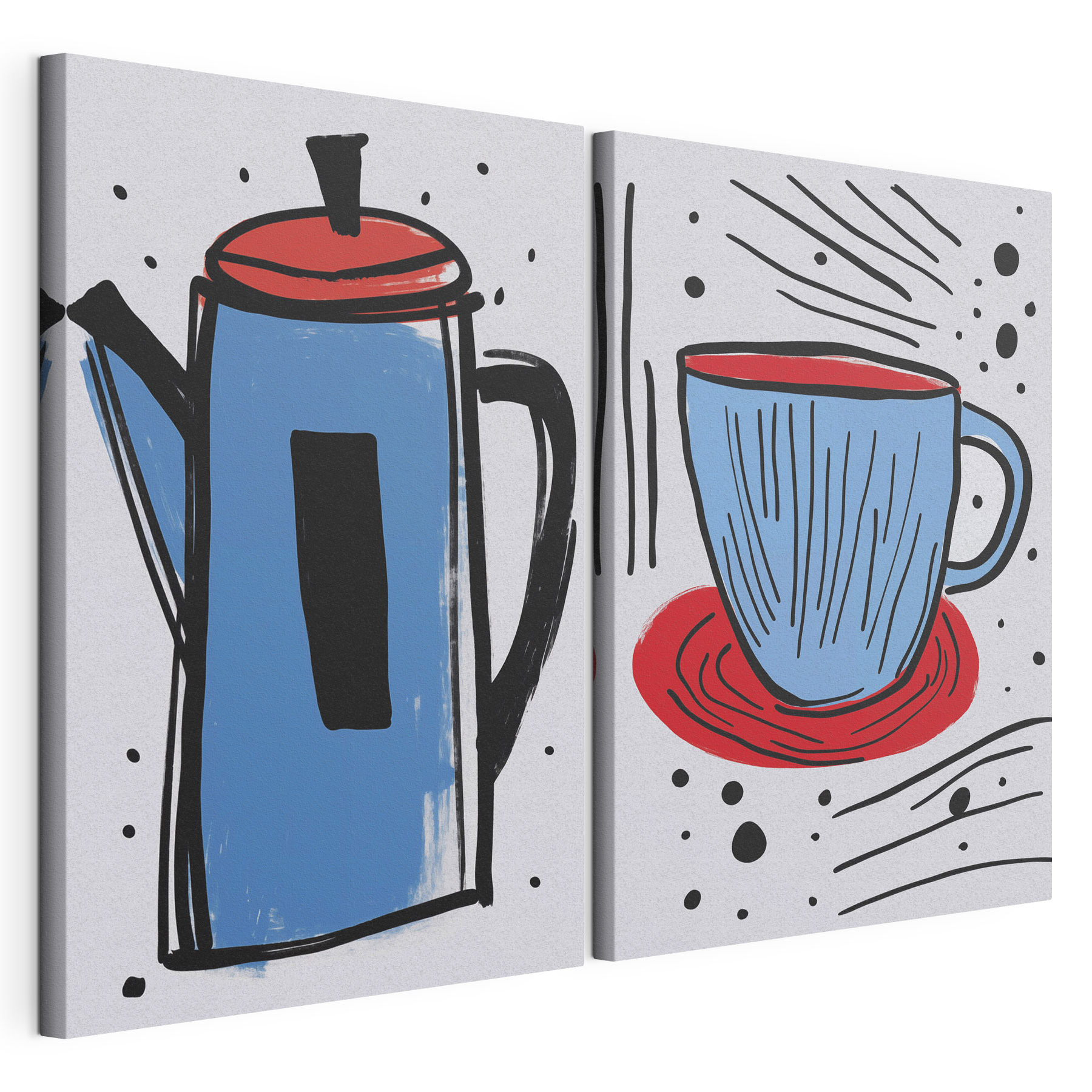 Drawing of a coffee pot and a cup