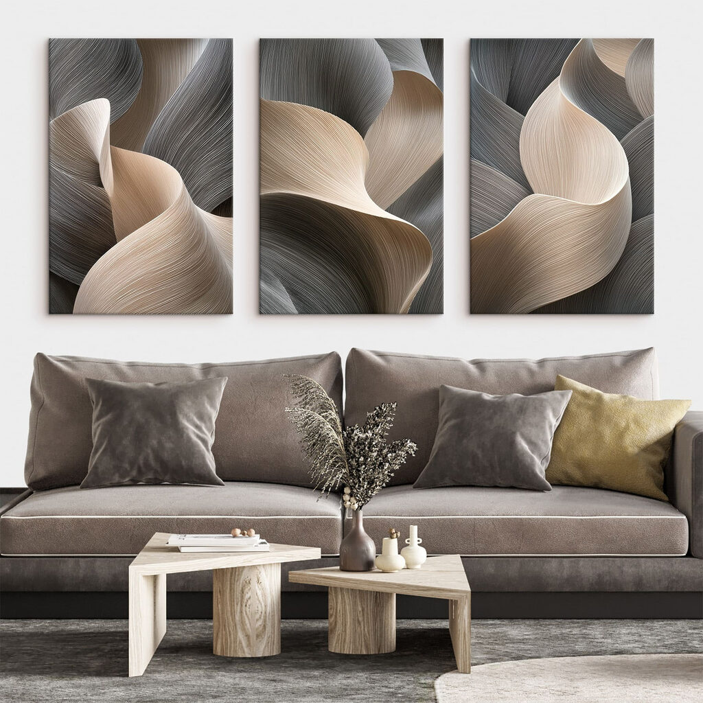 Natural curves in soft, muted tones