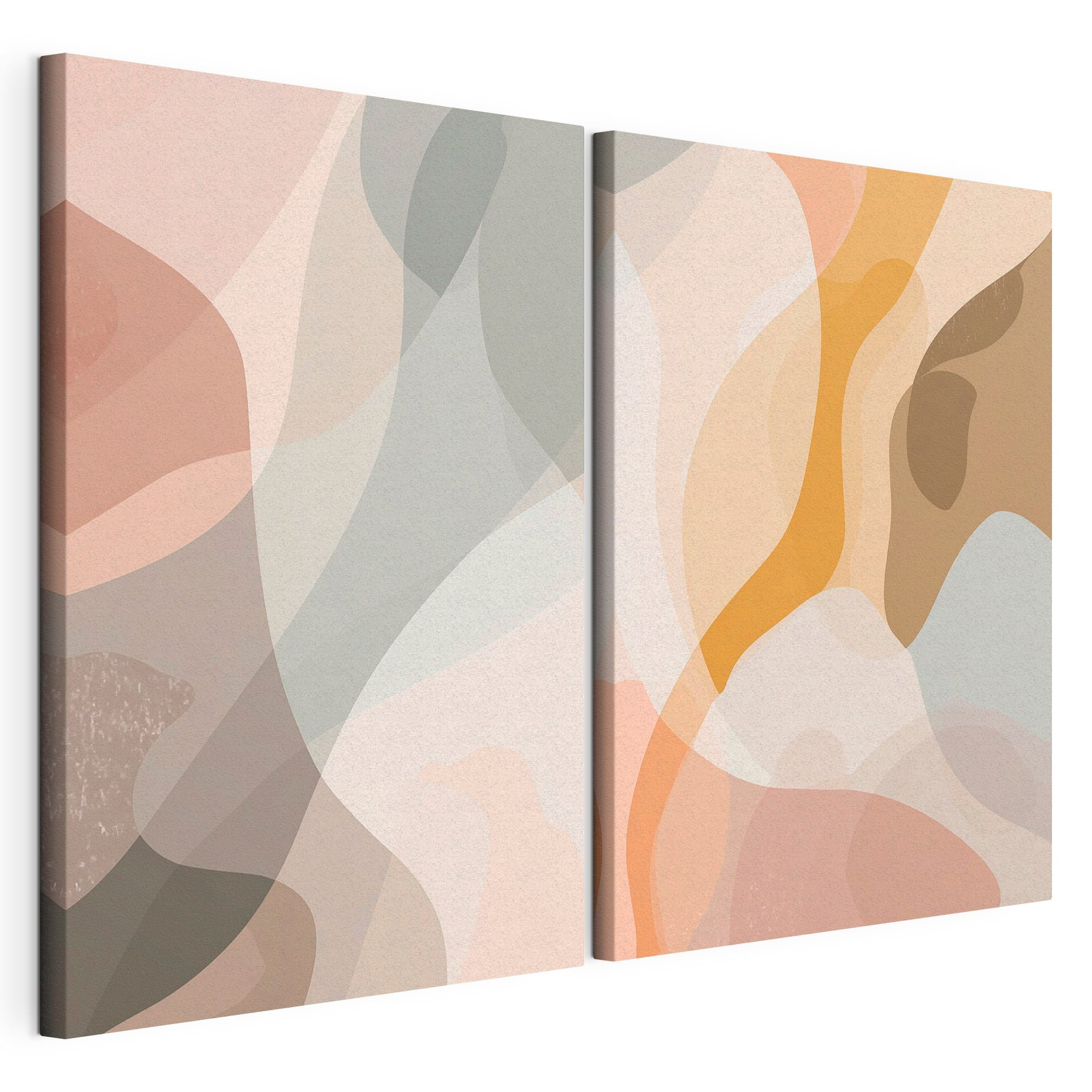 Fluid shapes in soft color palette