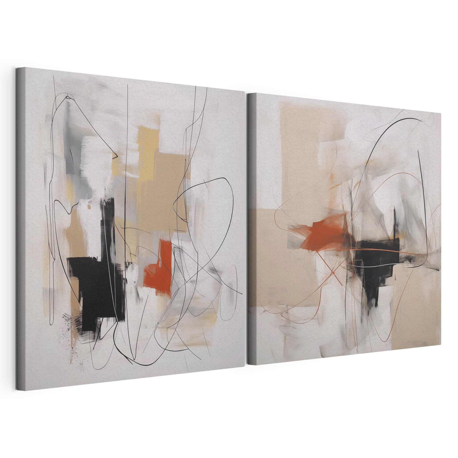 Two paintings of different colors