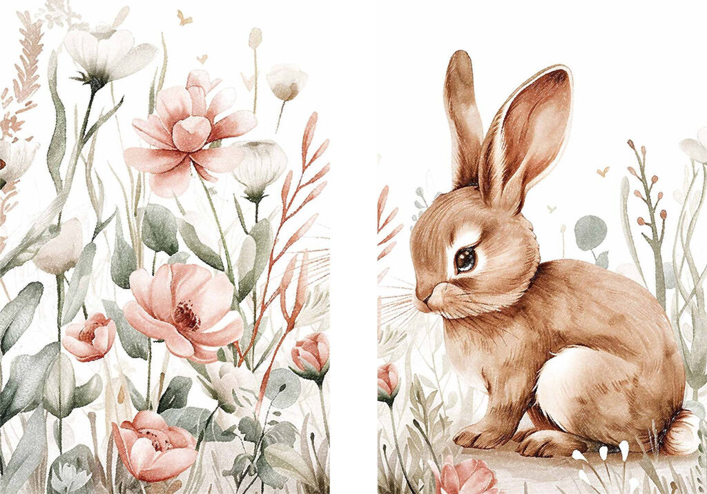 Rabbit and flowers