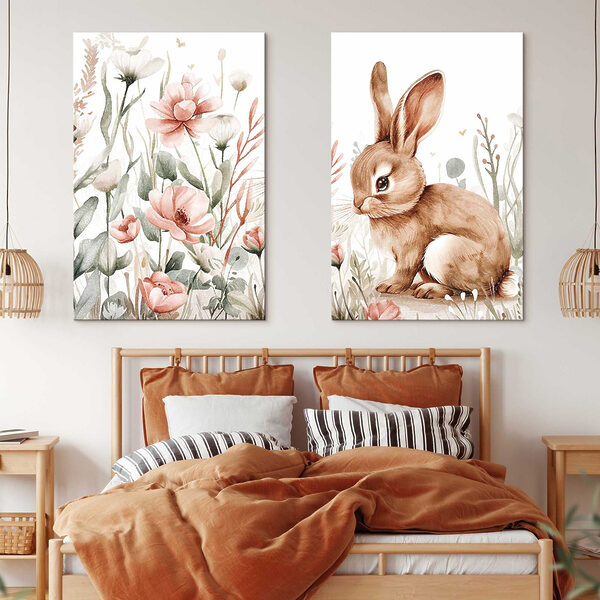 Rabbit and flowers