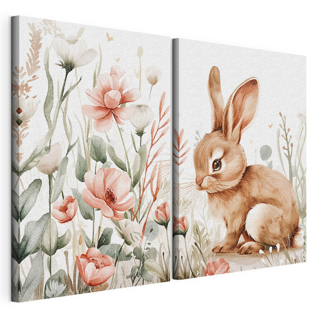 Rabbit and flowers