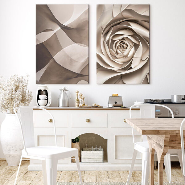 Soft curves meet elegant floral design