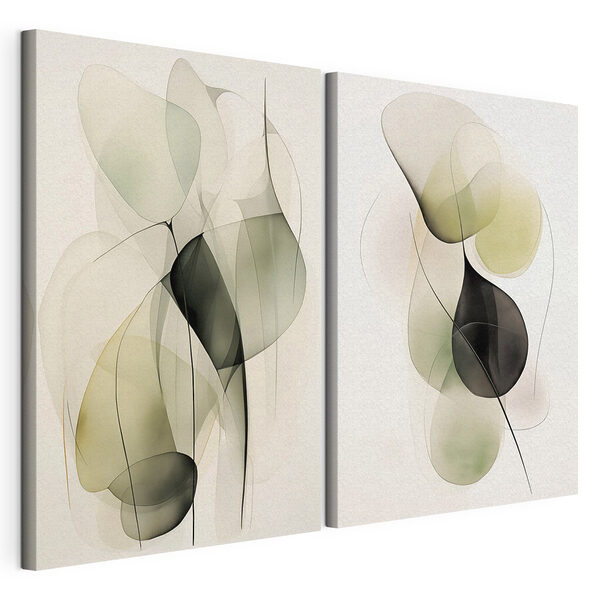 Tablou modular pe pânză Forme abstracte în culori delicate