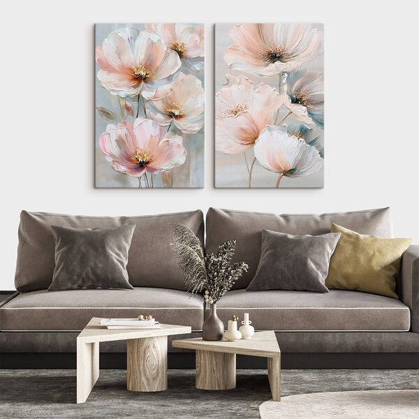 Delicate blooms in soft pastel hues