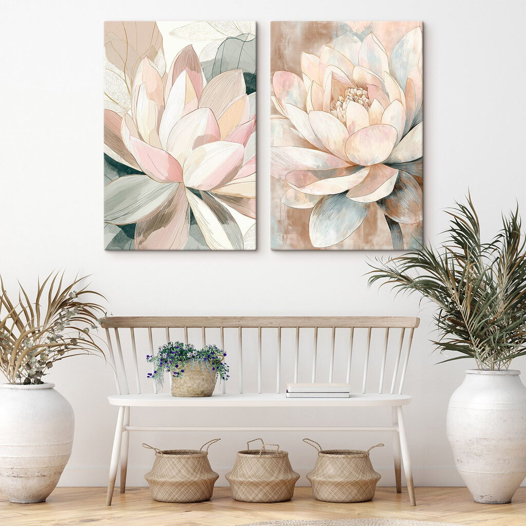 Delicate blossoms in soft hues