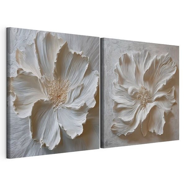 Tablou modular pe pânză O arta florală elegantă în nuanțe delicate
