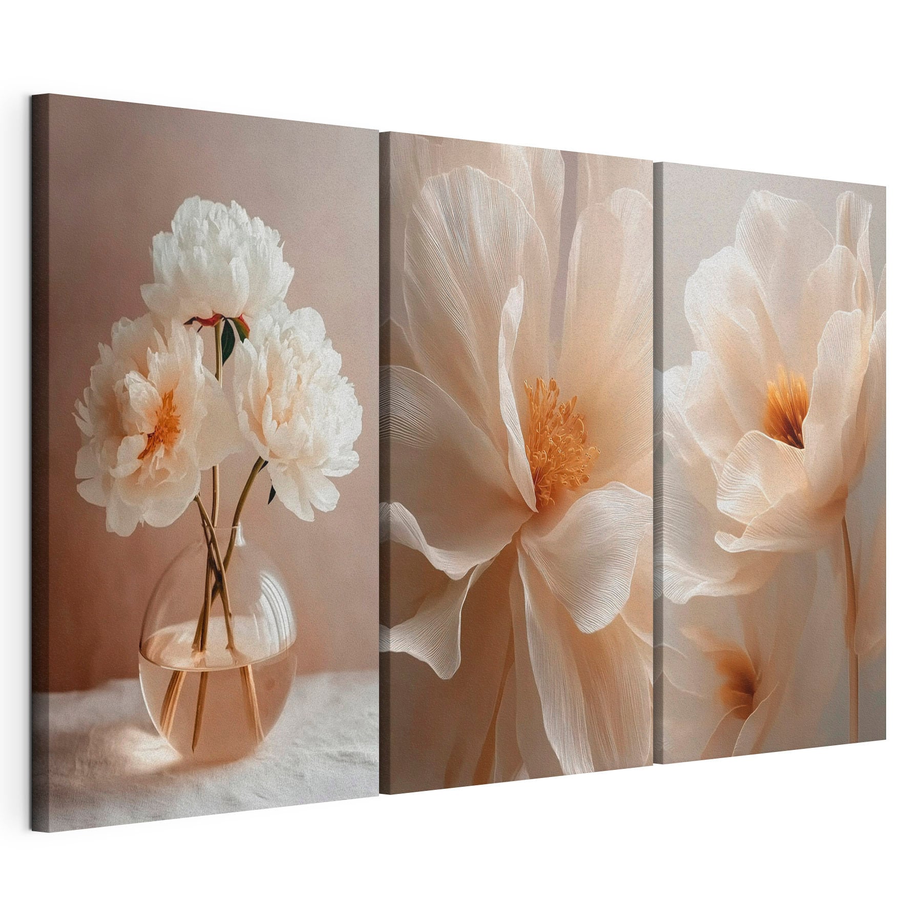 Vase with white flowers in it