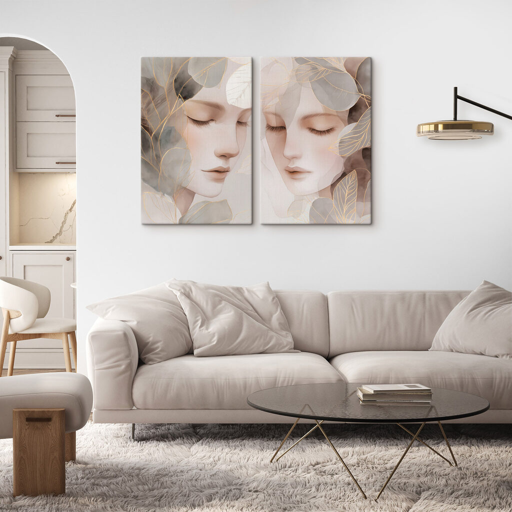 Two images of a woman's face