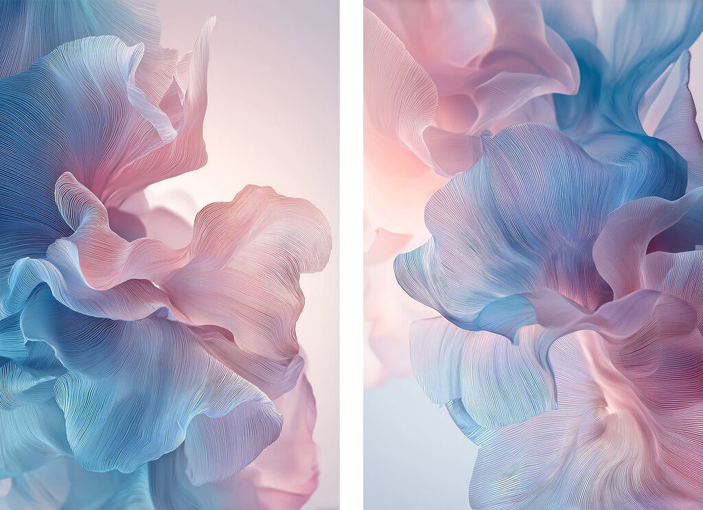 Delicate swirls of soft hues