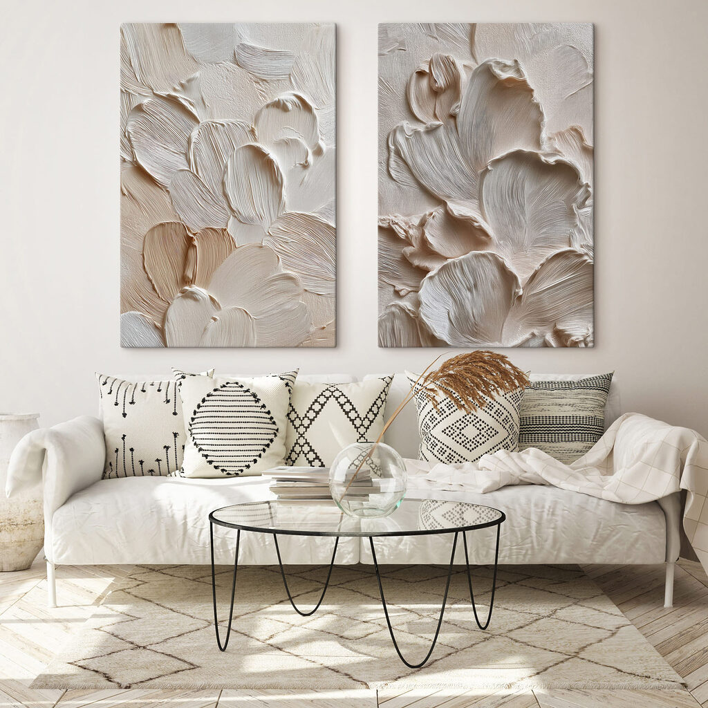 Soft petal-like patterns in pastel hues