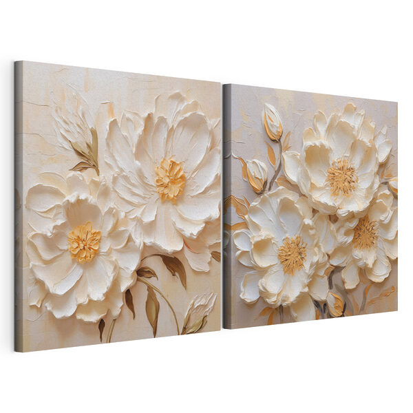 Tablou modular pe pânză Pictură cu flori pe pânză