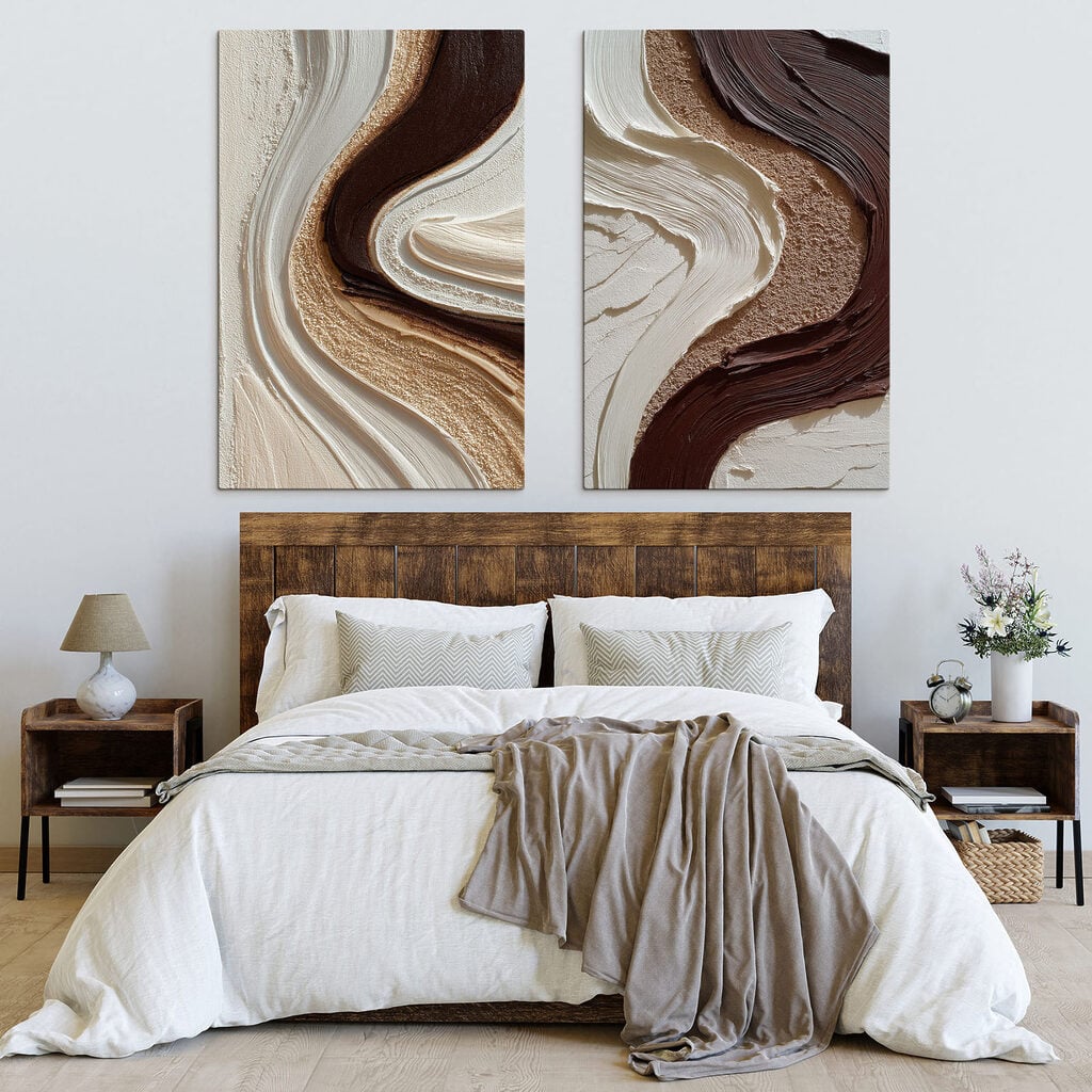 Fluid patterns in earthy hues