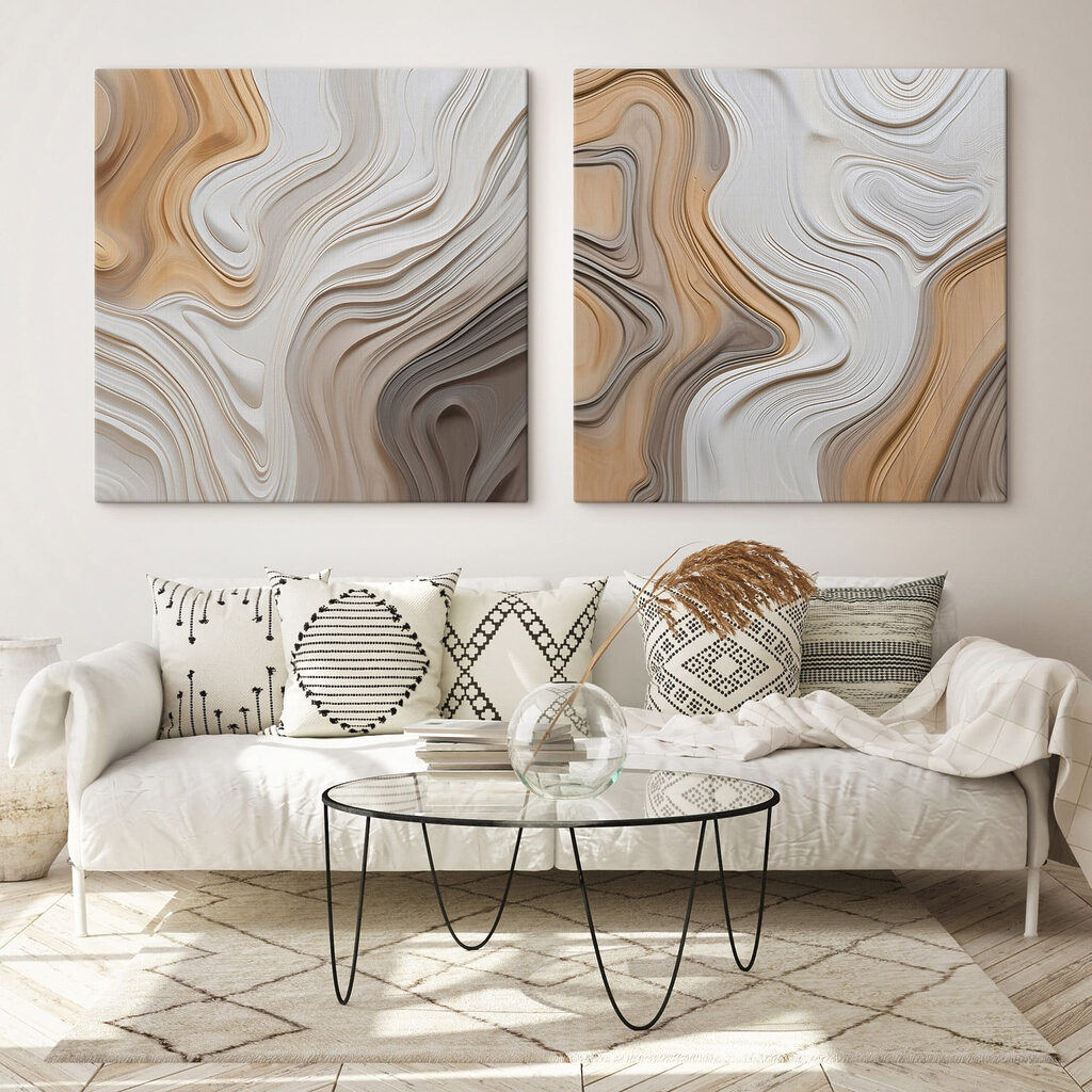 Fluid patterns in warm tones