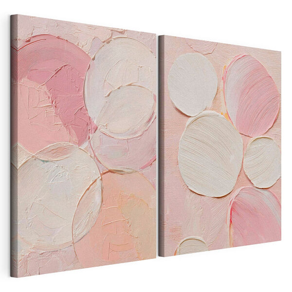 Tablou modular pe pânză Nuanțe delicate de cercuri abstracte