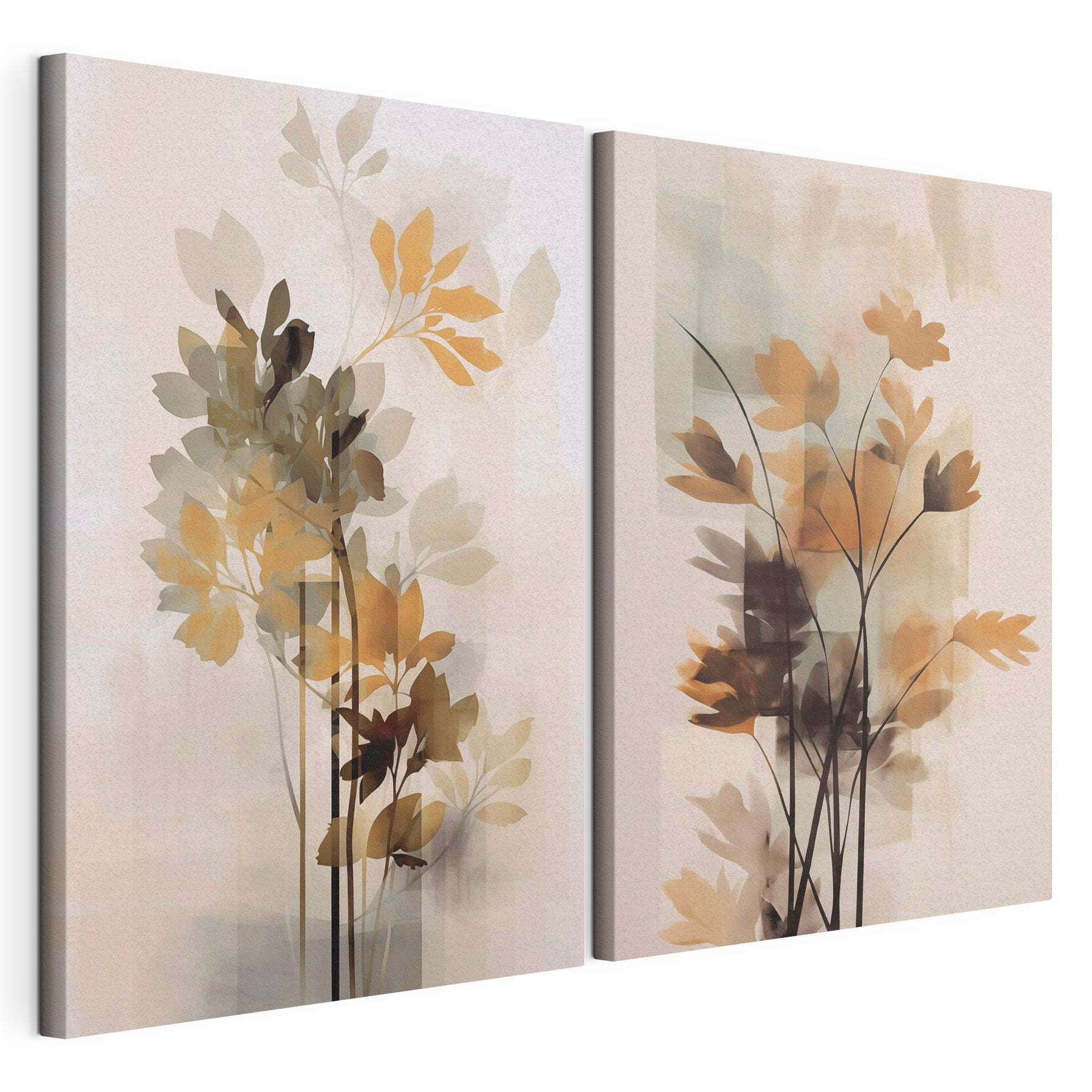 Painting of flowers and leaves