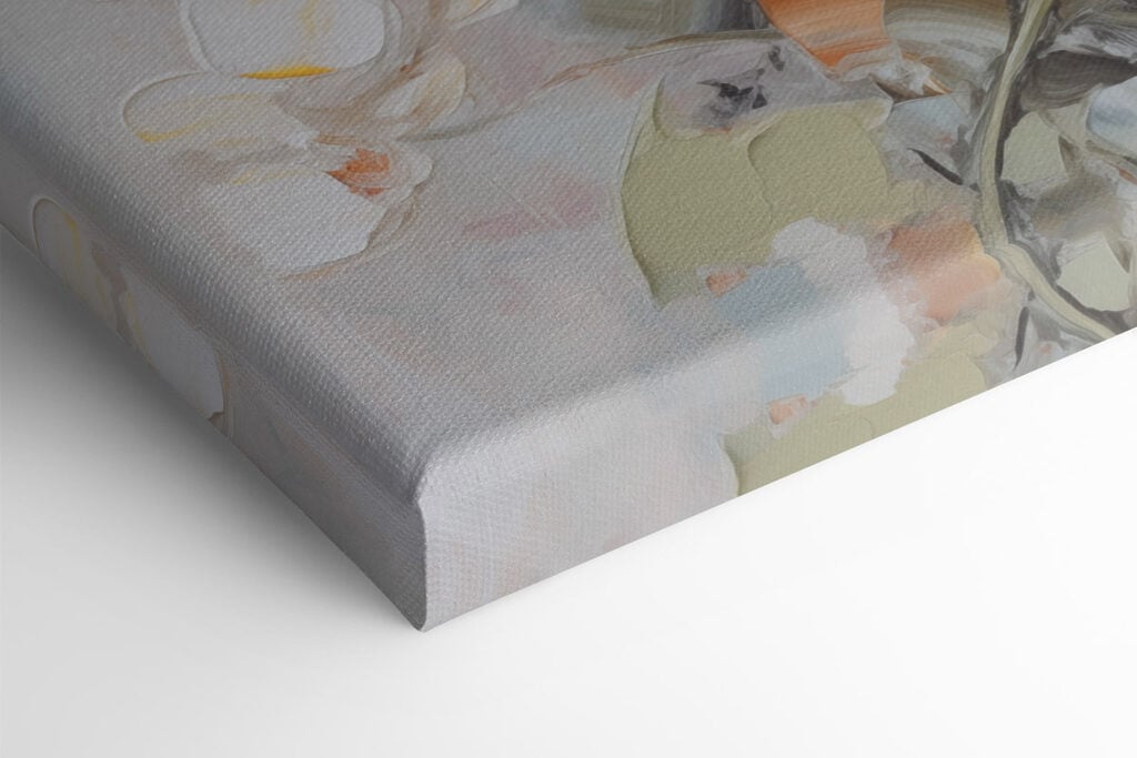 Painting of flowers on a grey background