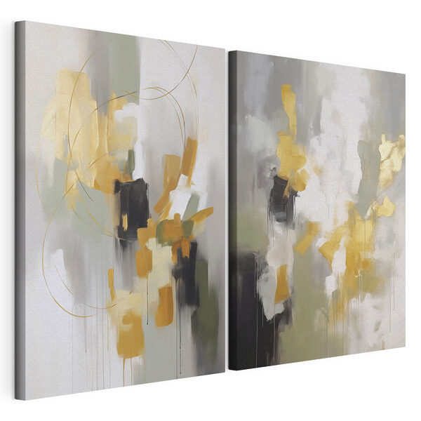 Tablou modular pe pânză Expresii abstracte în nuanțe delicate