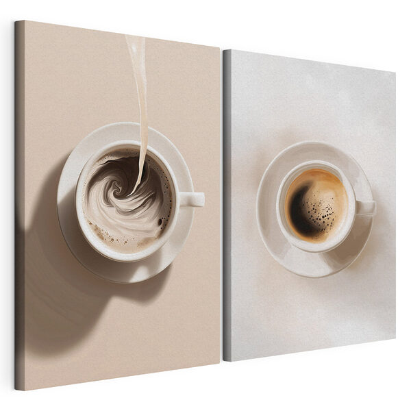 Tablou modular pe pânză Vârtejuri de cafea într-o ceașcă
