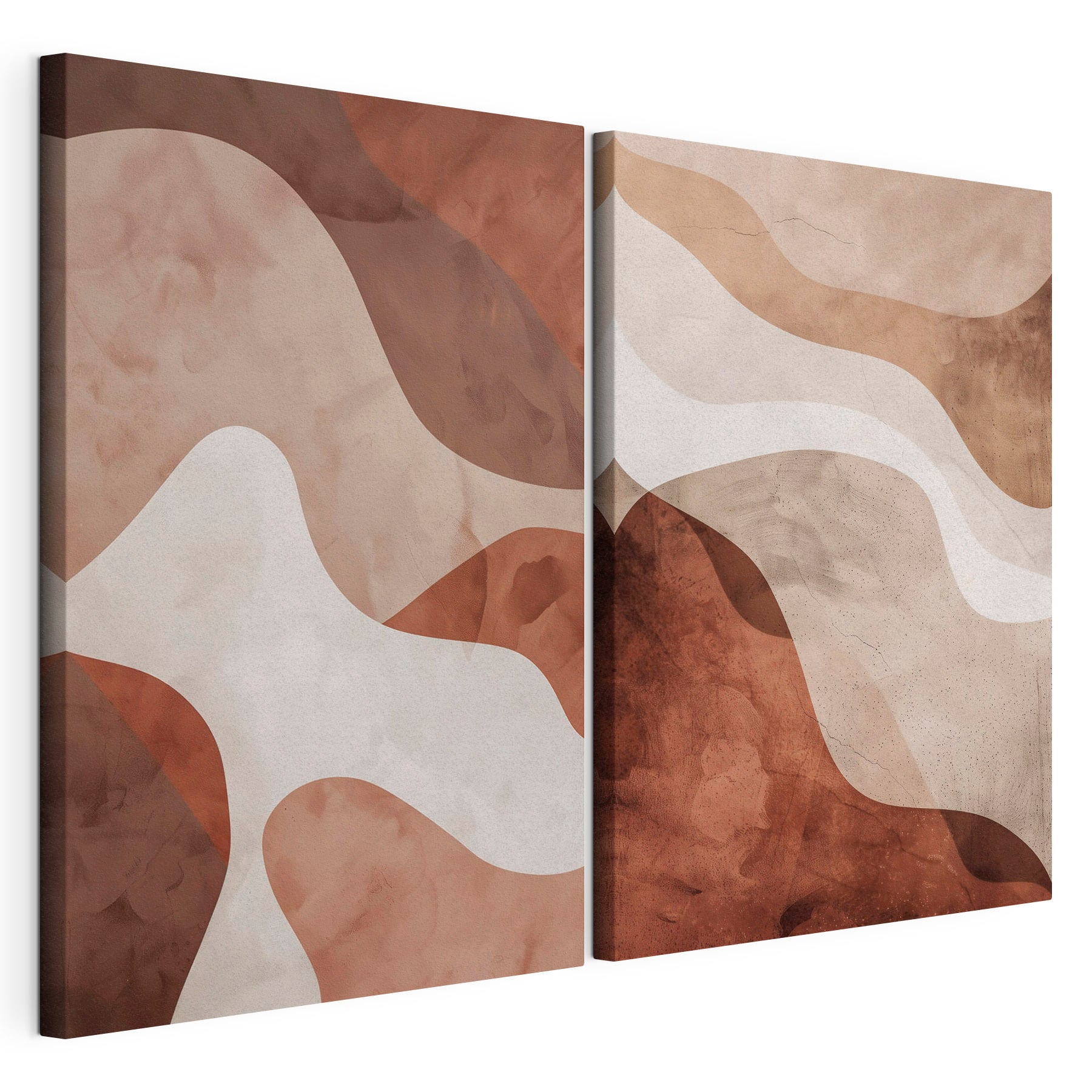 - Soft curves in earthy tones