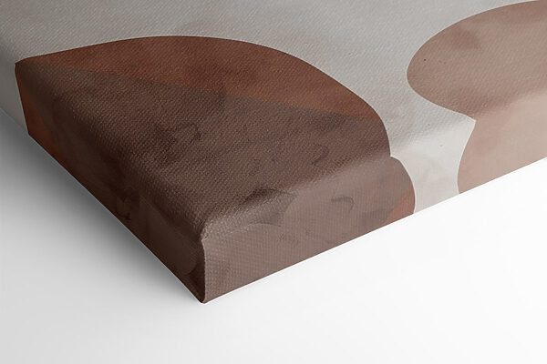 - Soft curves in earthy tones