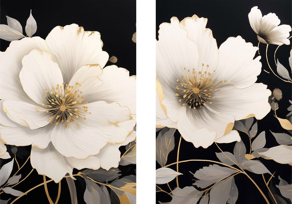 - Elegant blooms on a dark backdrop