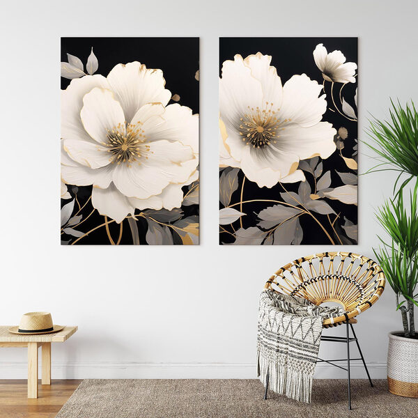 - Elegant blooms on a dark backdrop