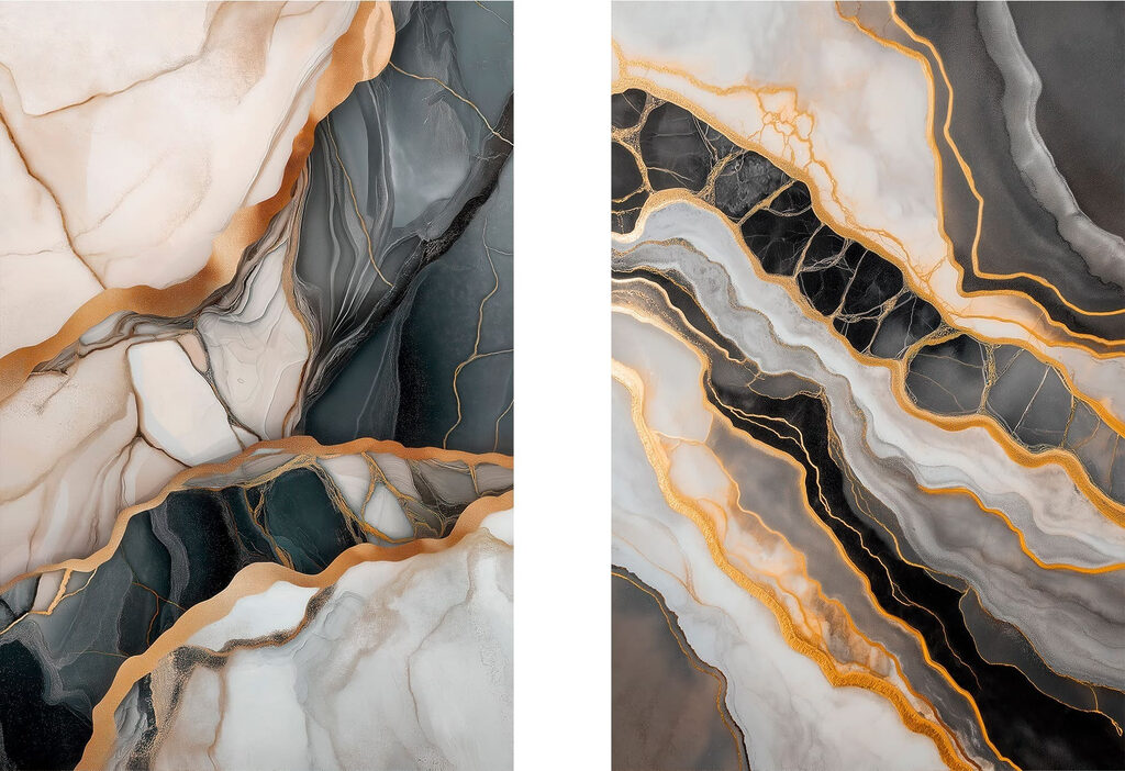 - Fluid layers of contrasting colors