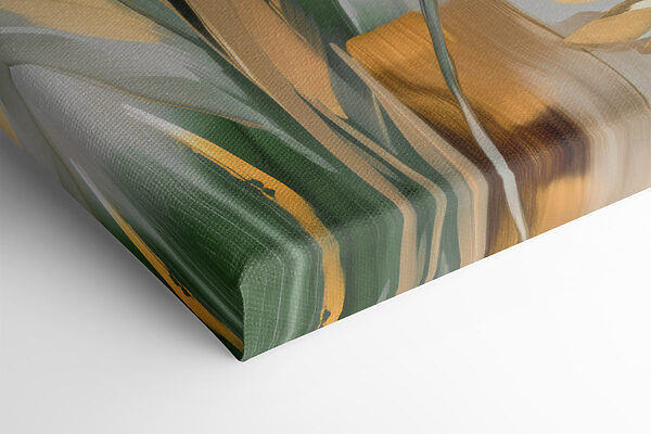 Painting of leaves on a glass surface