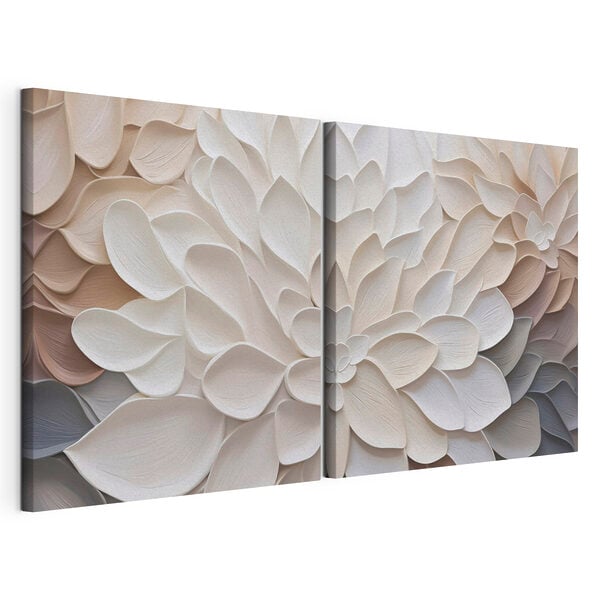 Tablou modular pe pânză Petale delicate, în culori pale