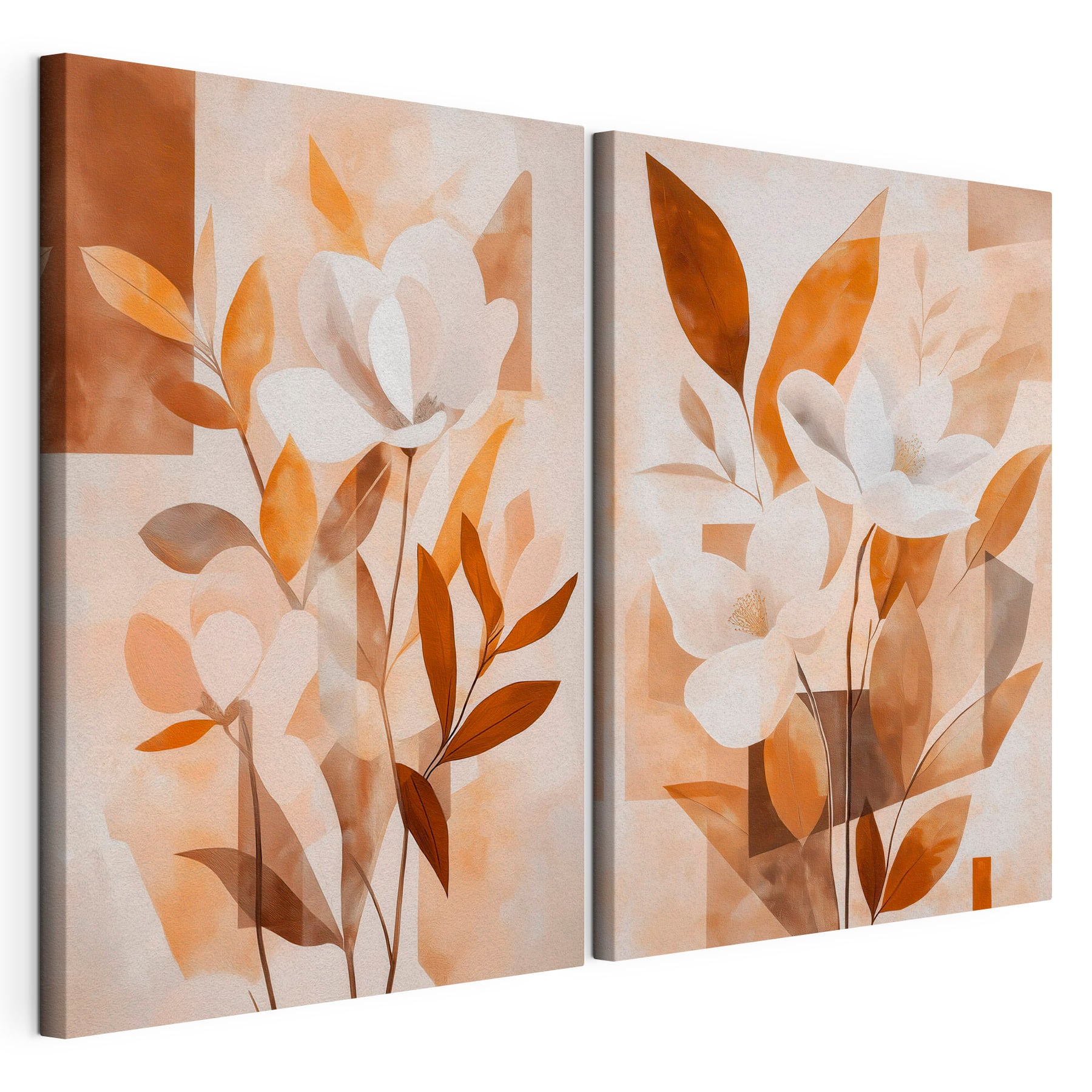 Painting of flowers and leaves