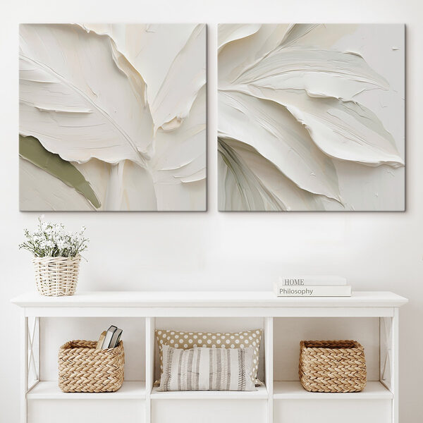 Beautifully crafted leaves in varying shades