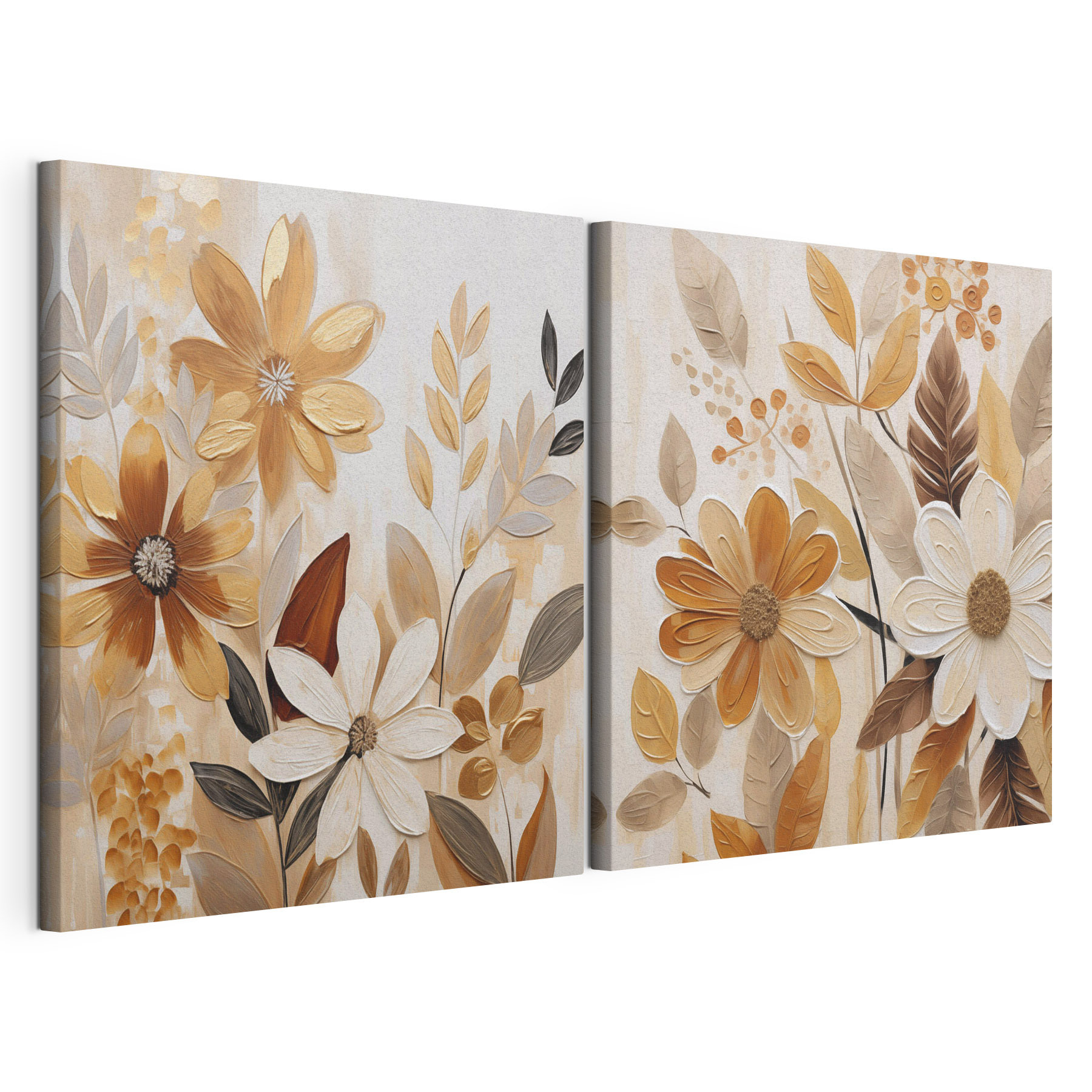 Painting of flowers and leaves
