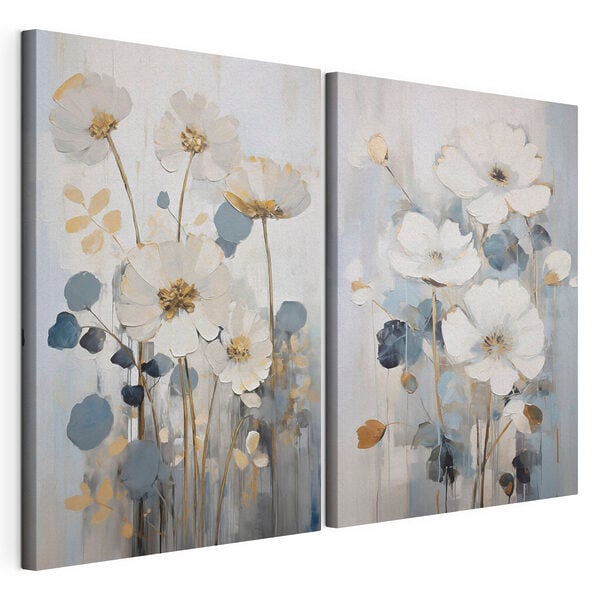 Painting of flowers and leaves