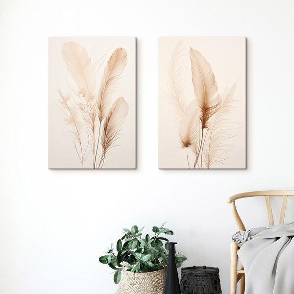 Delicate feathers softly arranged together