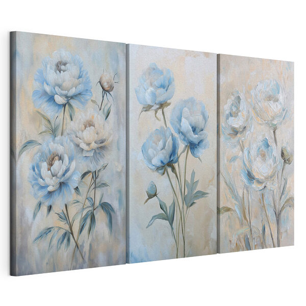 Tablou modular pe pânză Flori delicate în nuanțe delicate